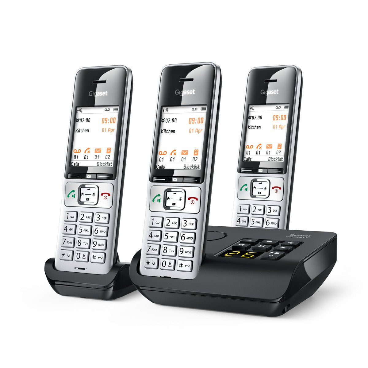 Gigaset Comfort 500a Trio Plata Negro Telefono