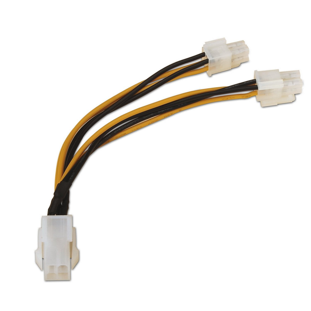 Aisens Cable De Alimentacion - 4pin/H-4+4pin/M - 15cm - 100% Cobre - Negro