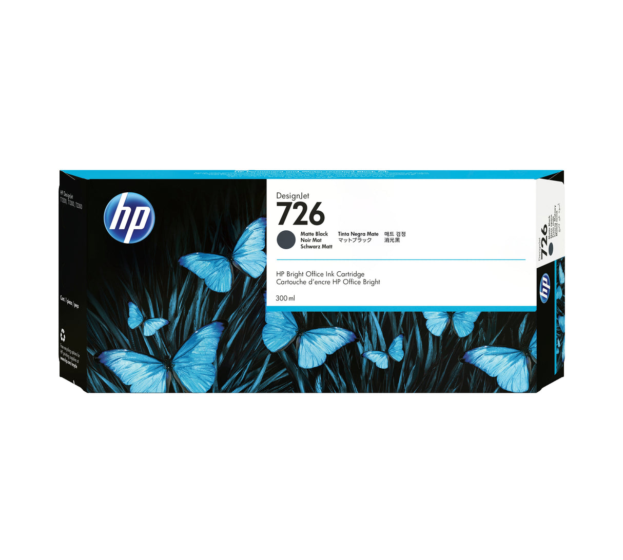 EAN 0884420836360 - HP 726 300-ml Matte Black DesignJet Ink Cartridge cabeza de impresora Inyección de tinta térmica imagen 1