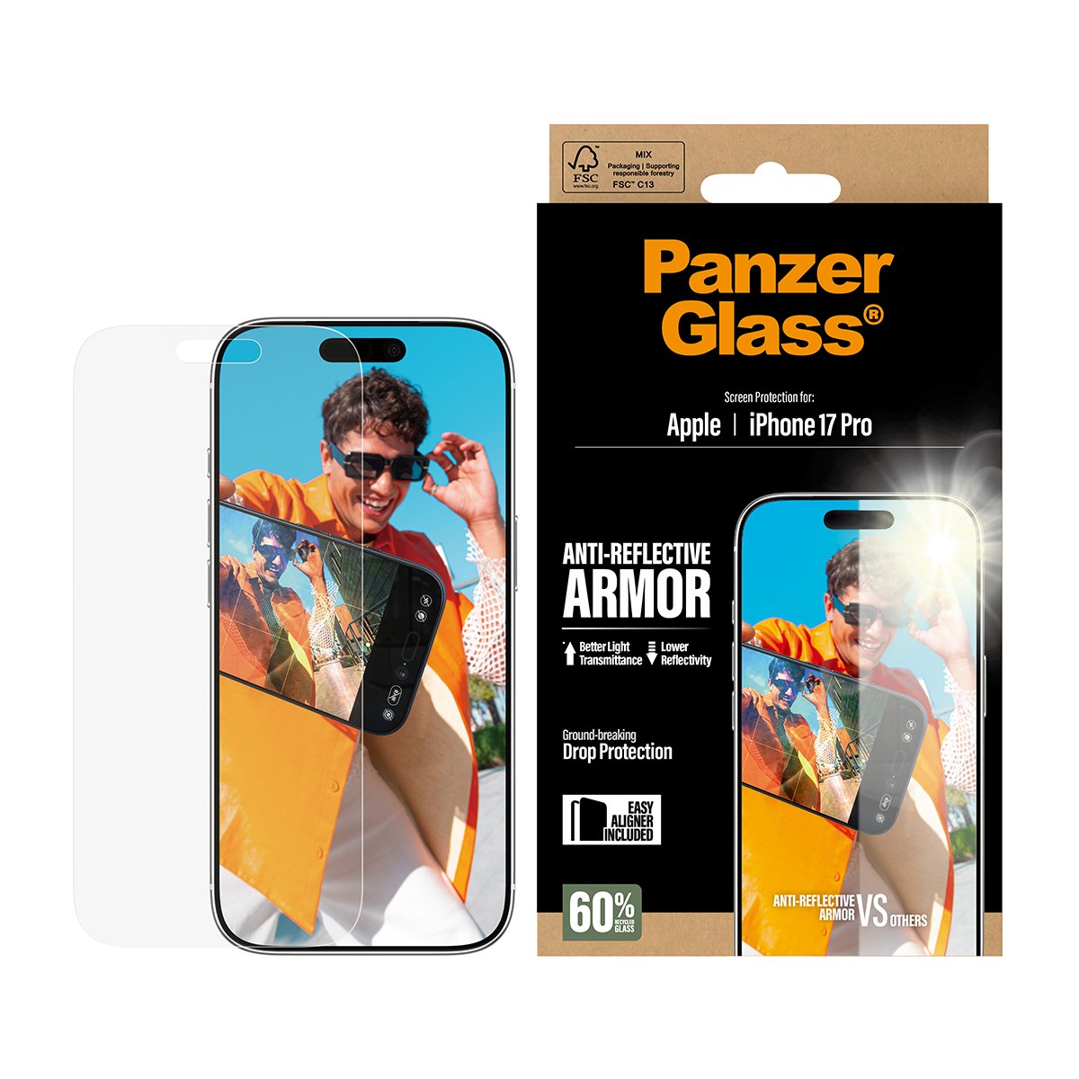 Panzerglass Anti-Reflective Armor Screen Protector Iphone 17 Pro W. Easyaligner