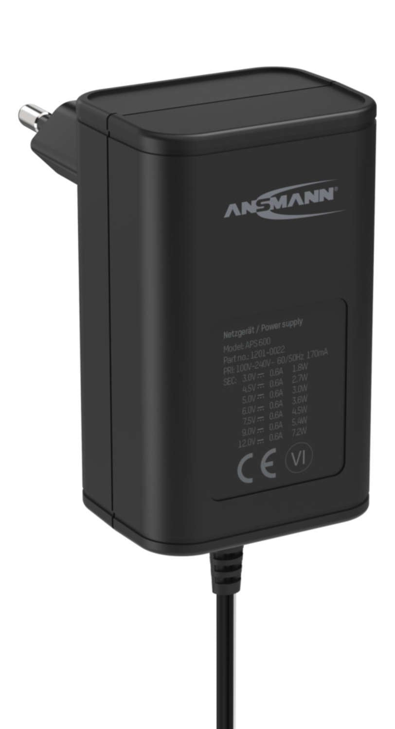 Ansmann Aps 600 Unidad De Fuente De Alimentación 7,2 W Negro