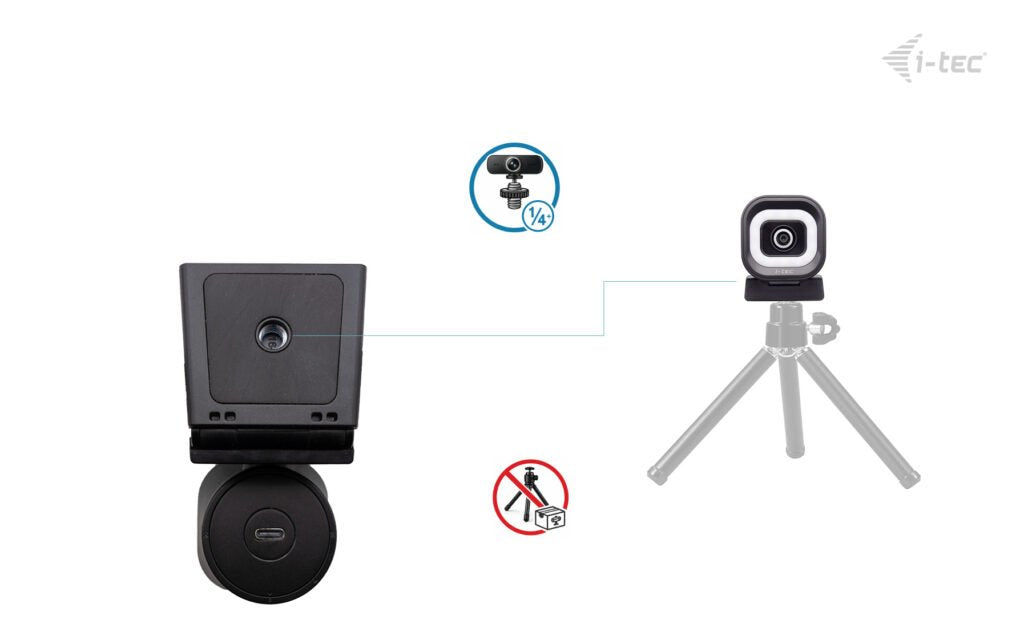 Webcam I-Tec Solomon 700 Stream 4k With Ring Light