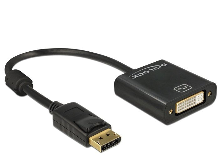 Delock Adaptorcable Displayport 1.2 Plug > Dvi 24+5 Socket Black 4k Passive