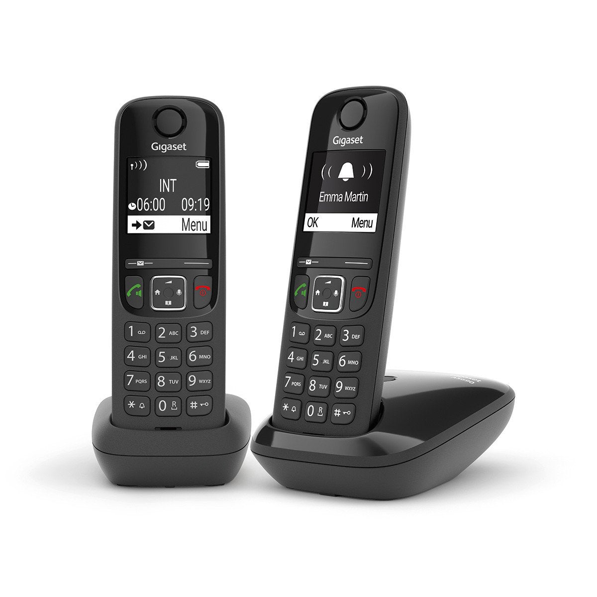 Gigaset As690 Duo Teléfono Dect/Analógico Identificador De Llamadas Negro