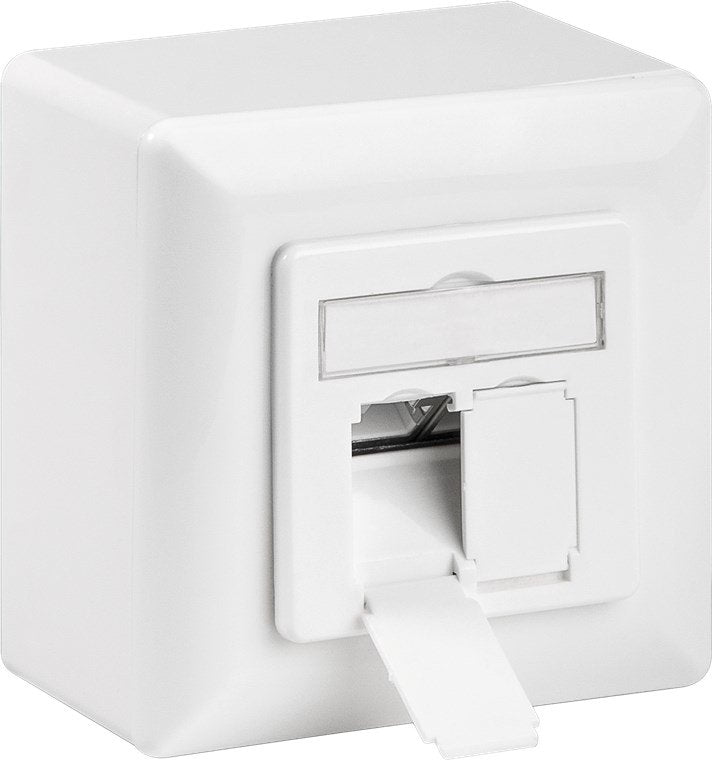 Enchufe Universal Goobay Cat.6 Que Incluye Marco De Montaje En Superficie Y Caja De Conexiones (Blanco, 2x Conector Rj-45)