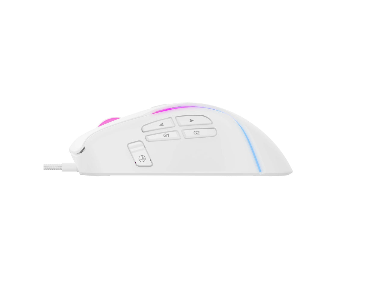 Ratón Gaming Havit Ms1033 Rgb 8000 Dpi 9 Botones Blanco