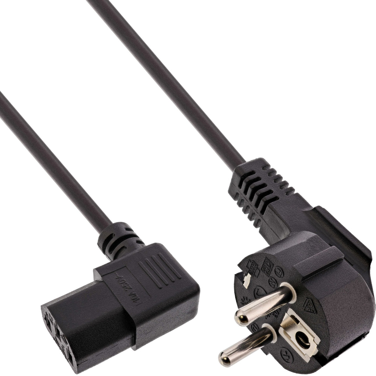 Cable De Alimentación Inline, Conector Schutzkontakt A Conector Iec Angulado, Negro, 5,0 M