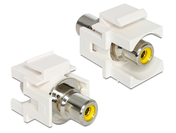 Keystone Modul Cinch Buchse > Cinch Buchse Gelb Weiss