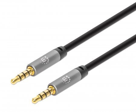 EAN 0766623355995 - Manhattan 355995 cable de audio 2 m 3,5mm Negro, Plata imagen 1