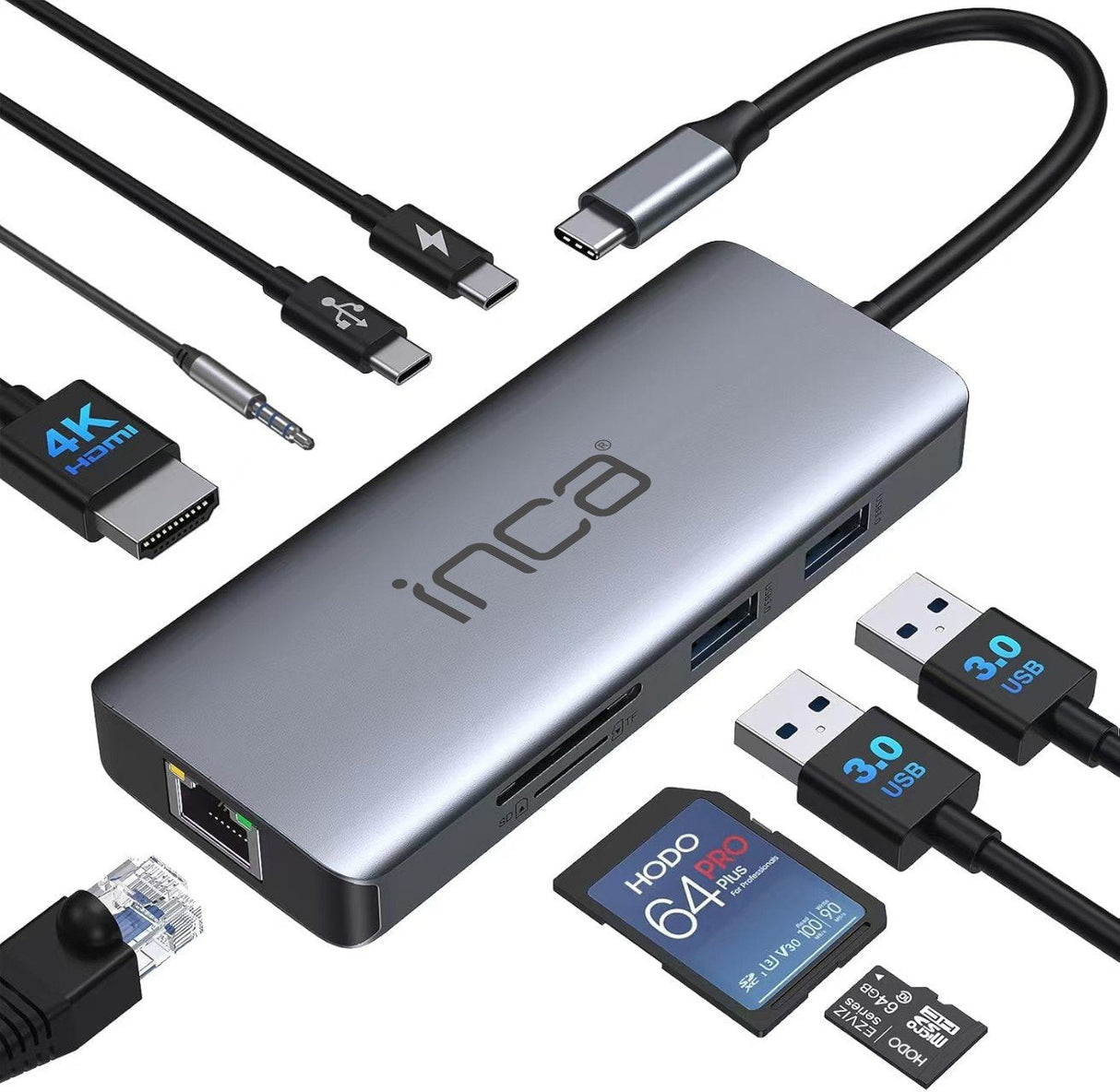 Inca Adaptador Itpc-10tx Usb-C 9-In-1