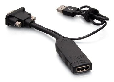 C2g Vga To Hdmi Dongle Adapter Converter Adaptador De Vídeo Hdmi Usb A Hd-15 (Vga) Macho Negro