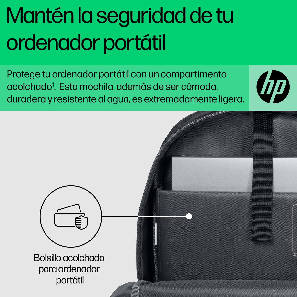 EAN 0198122297177 - HP 15.6 Laptop Backpack 39,6 cm (15.6") Negro, Gris imagen 3