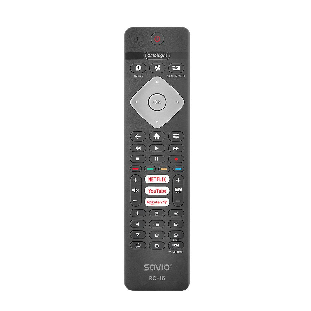 Mando A Distancia Universal Savio/Reemplazo Para Philips Tv, Smart Tv, Rc-16