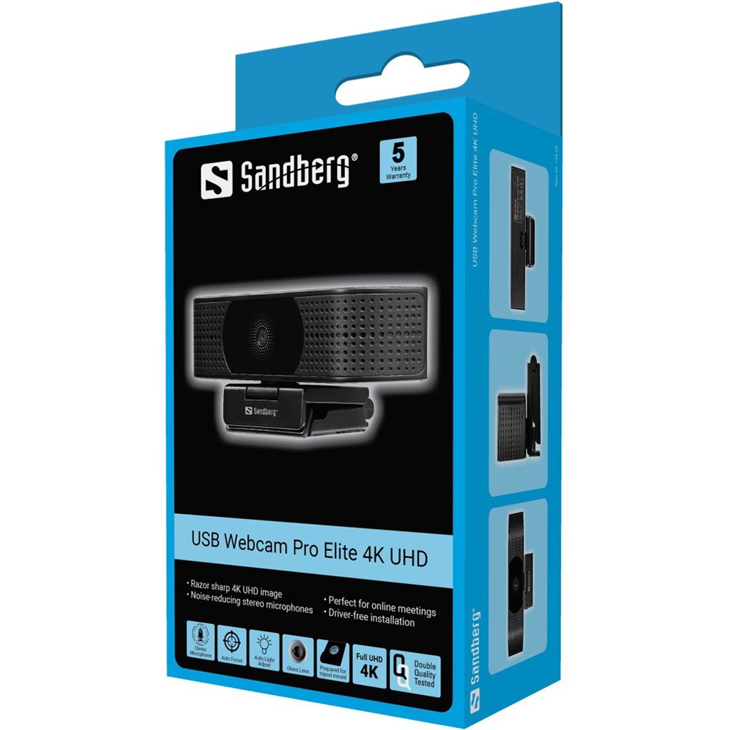 EAN 5705730134289 - Sandberg 134-28 cámara web 8,3 MP 3840 x 2160 Pixeles USB 2.0 Negro imagen 5