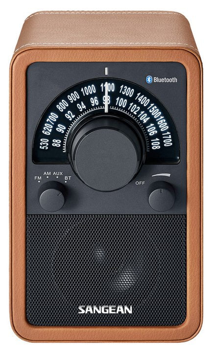 Sangean Wr-15bt Cuero Marrón Radio De Estantería