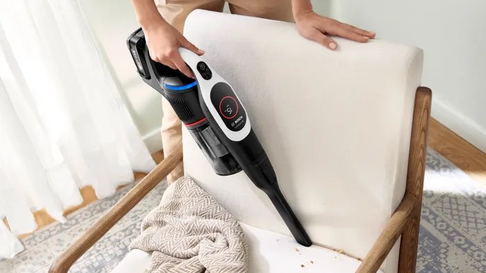 Aspiradora Bosch Bcs931wba De Pie Y Escoba Eléctrica Aspiradora Escoba Batería Secar Hepa Sin Bolsa 0,4 L Blanco 3 Ah