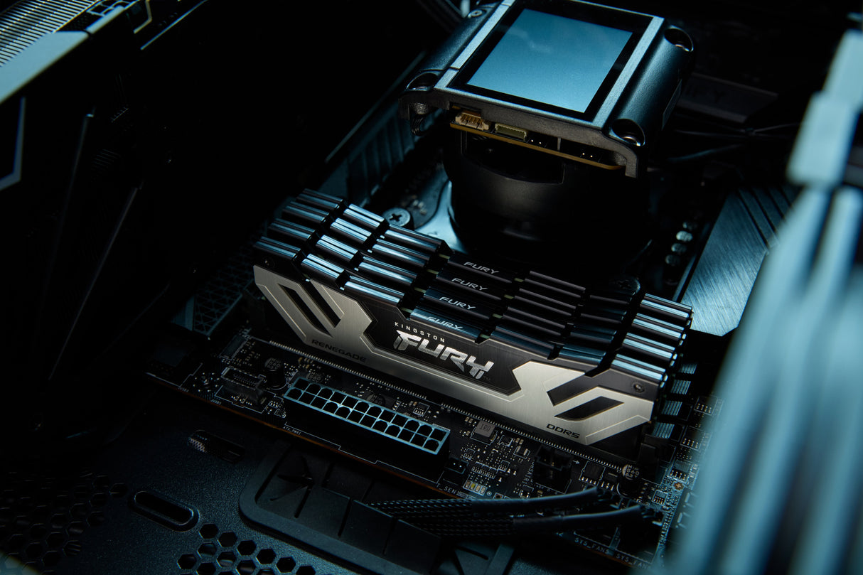 Memoria Kingston Fury 24 Gb 24x1gb Ddr5-8800, Ram Plateado/Negro, Kf588cu42rs-24, Renegade, Intel Xmp Kf588cu42rs-24
