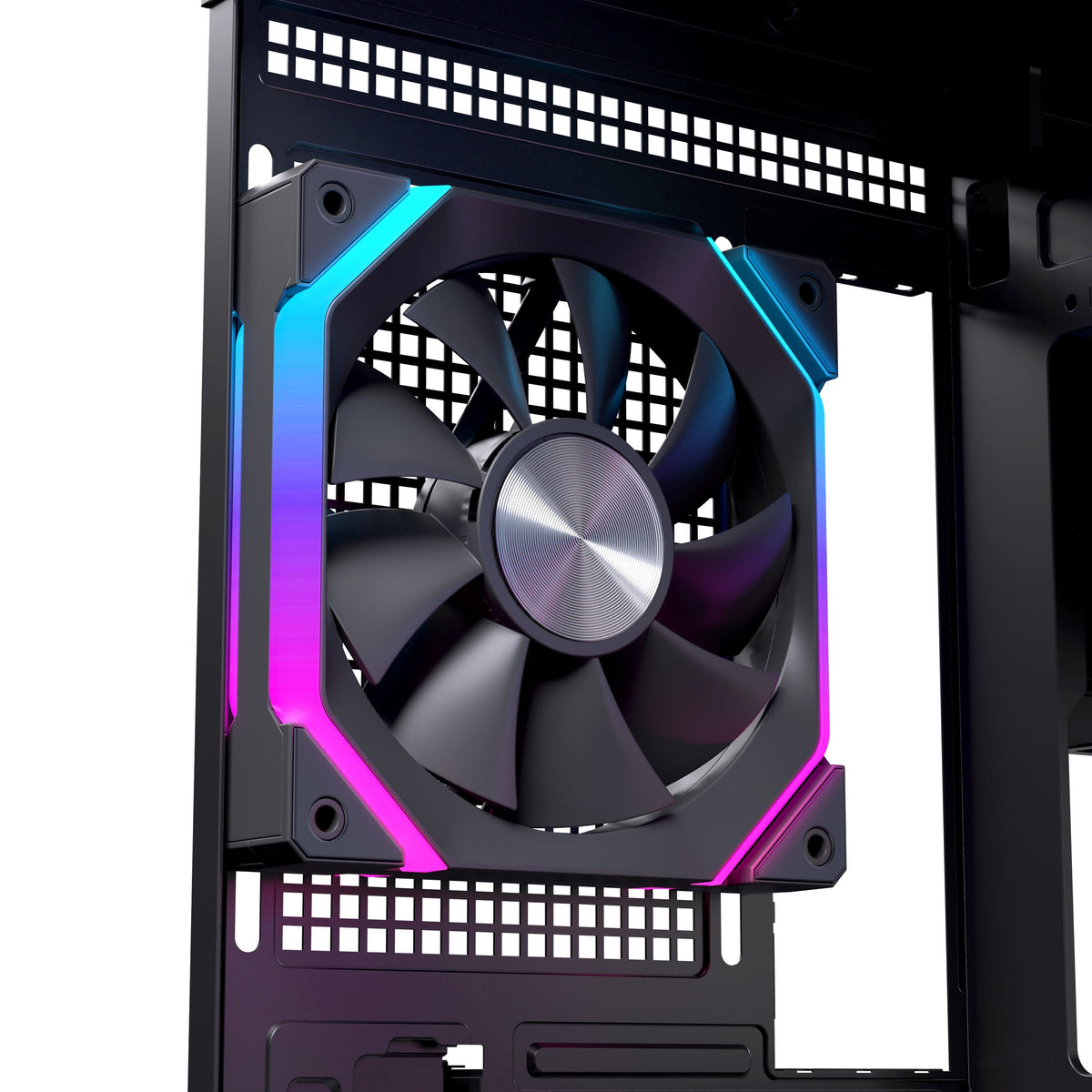 Caja Pc Micro-Atx Semitorre Einarex Sm300 Rgb C-Templado Negra Excs-Sm-300r-B