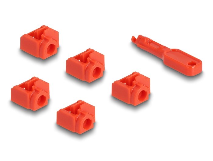 Delock 20928 Juego De Bloqueadores De Puertos Rj45 Para Rj45 Hembra 10 Unidades
