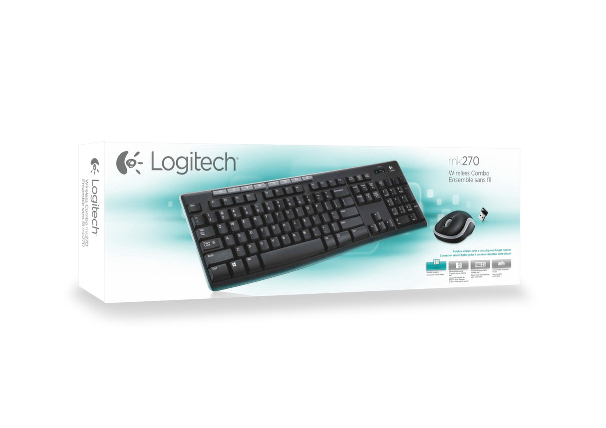 Teclado Nordico + Raton Logitech Mk270 Inalmbrico 2.4 Ghz
