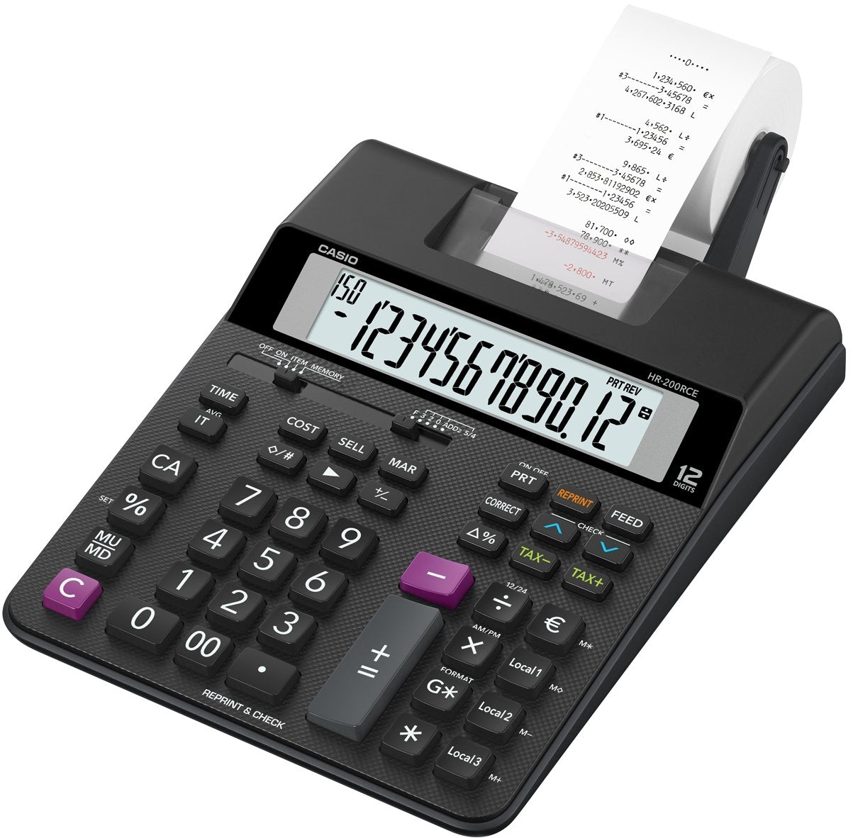 Casio Hr-200rce Calculadora Escritorio Calculadora De Impresión Negro