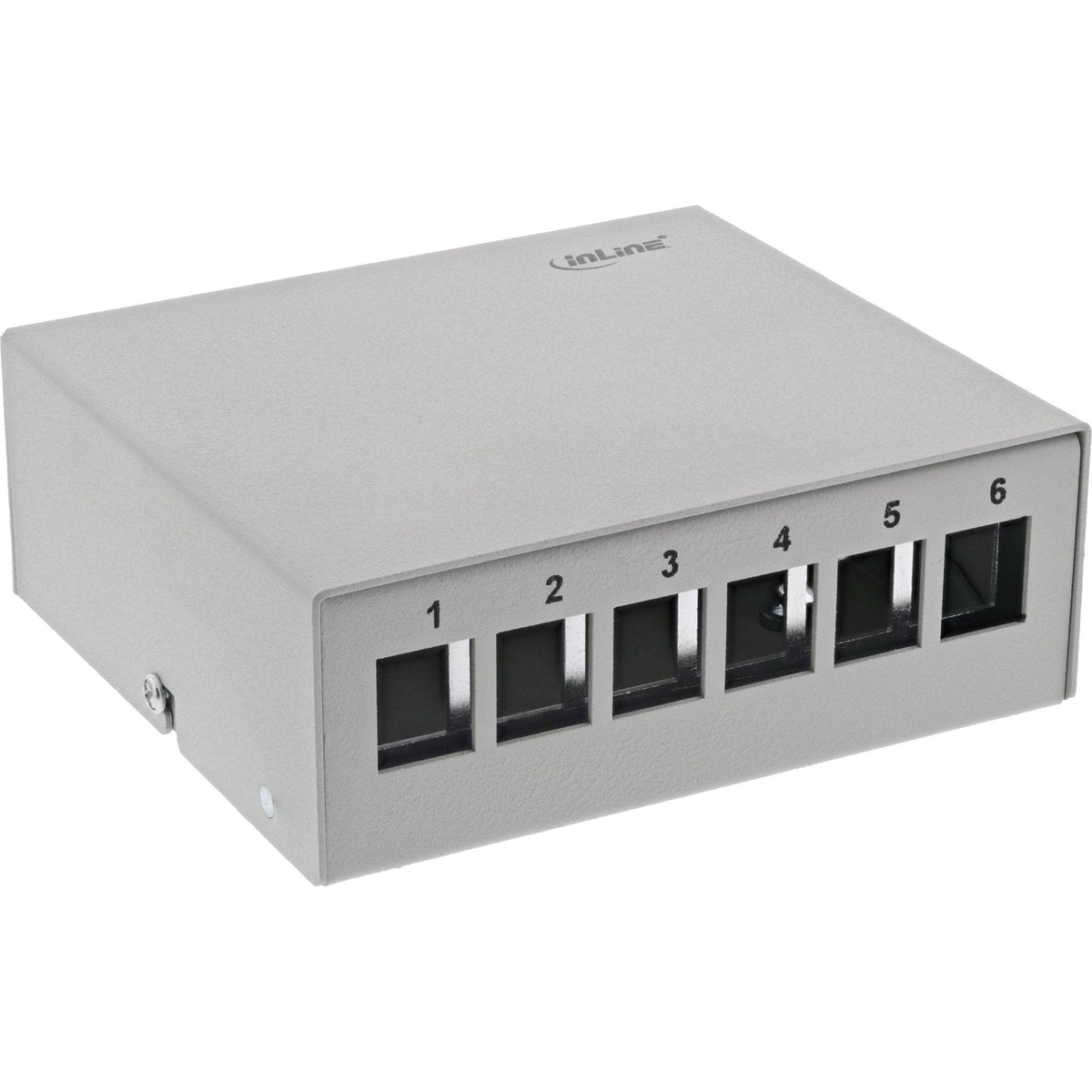 Inline Desktop Point Box 6x Keystone Rj45, Metal, Gris Claro Ral7035
