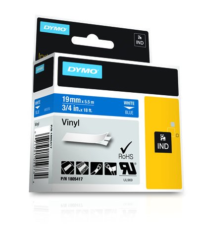 EAN 0071701059734 - DYMO 1805417 cinta para impresora de etiquetas Blanco sobre azul imagen 3