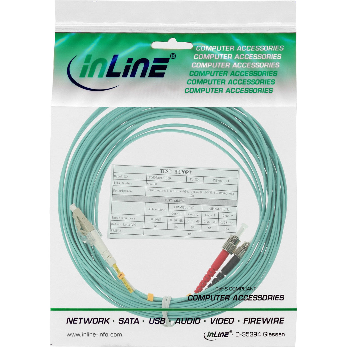 Cable Dúplex De Fibra Óptica Inline Lc/St 50/125?M Om3 2m