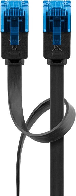 Cat 6a Flat-Patch Cable U/Utp, Black, 5 M - Copper