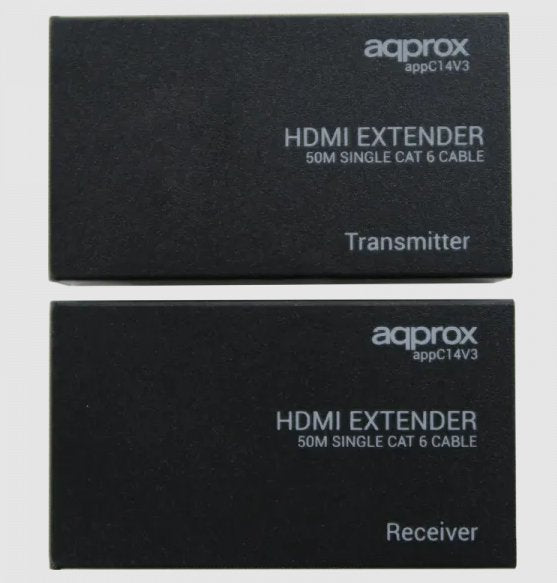 Extensor Hdmi Por Rj-45 Approx Extiende Hdmi Por Cable De Red Hasta 50m/ Hasta Fullhd