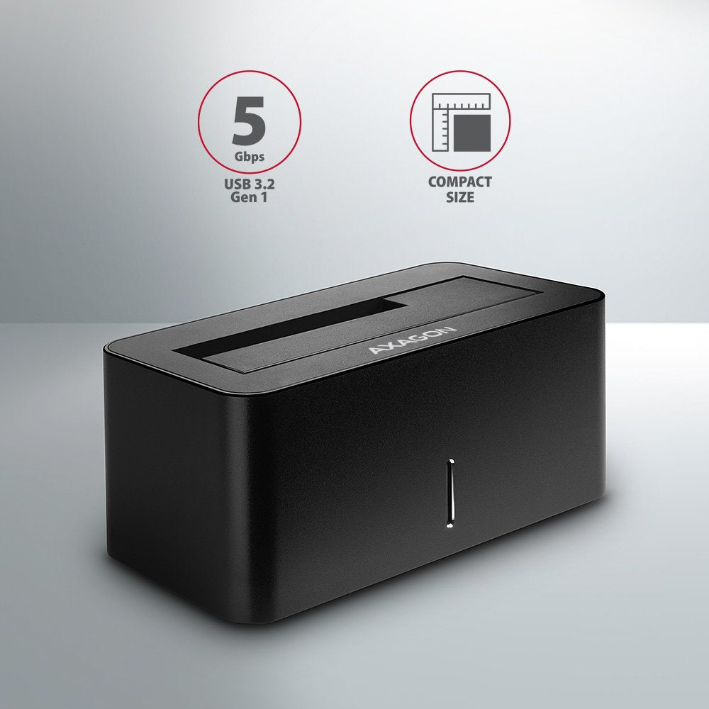 EAN 8595247905383 - Axagon ADSA-SN base de conexión para disco duro USB 3.2 Gen 1 (3.1 Gen 1) Type-A Negro imagen 3