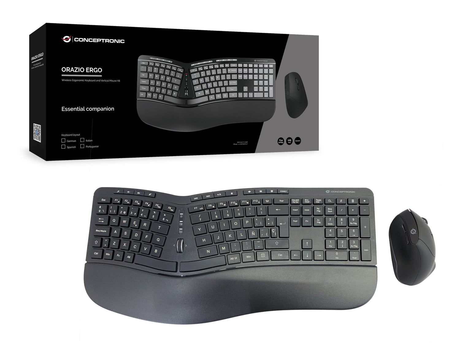 EAN 4015867227008 - Conceptronic ORAZIO02ES teclado Ratón incluido Oficina RF inalámbrico QWERTY Español Negro imagen 5