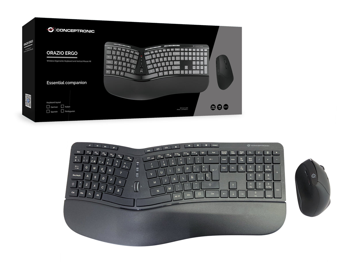 EAN 4015867227008 - Conceptronic ORAZIO02ES teclado Ratón incluido Oficina RF inalámbrico QWERTY Español Negro imagen 5