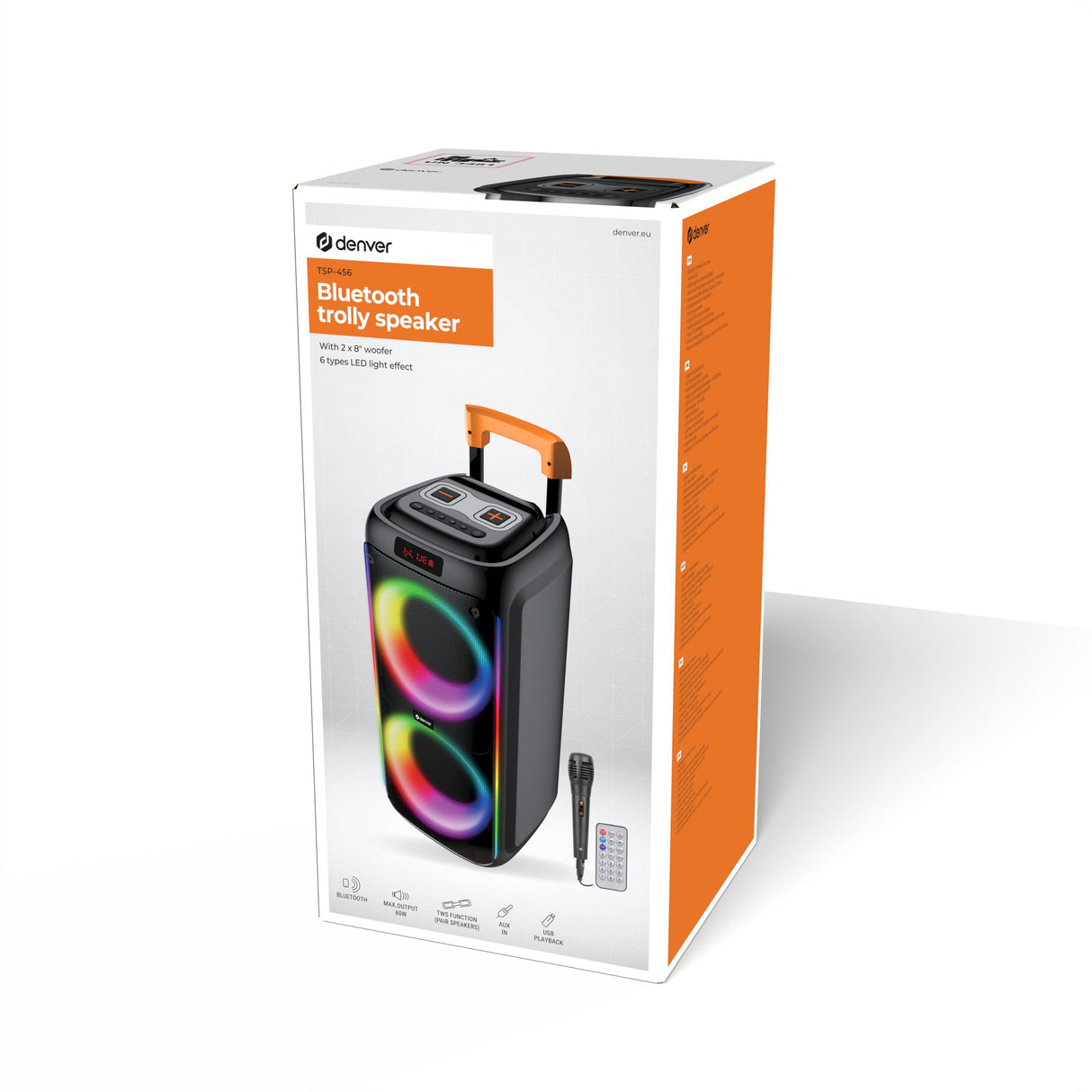 Altavoz Bluetooth Trolley Denver Tsp 456 600w