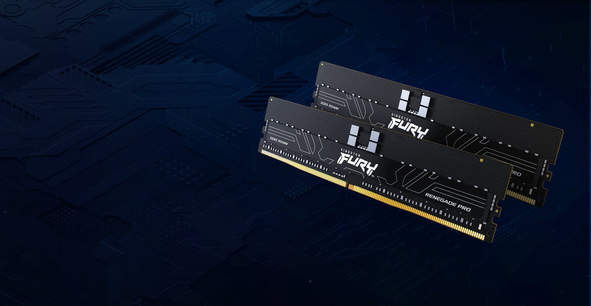 Memoria Kingston Fury 128 Gb Ddr5 5600 (8x 16 Gb) Octa Kit, Ram Negro, Kf556r28rbek8-128, Renegade Pro, Intel Xmp, Amd Expo Kf556r28rbek8-128