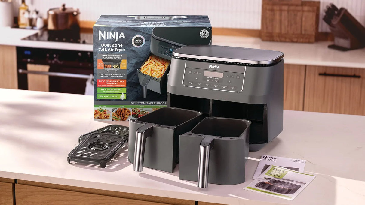 EAN 0622356322690 - Ninja DZ300EU freidora Doble 7,6 L Independiente 2470 W Freidora de aire caliente Gris imagen 13