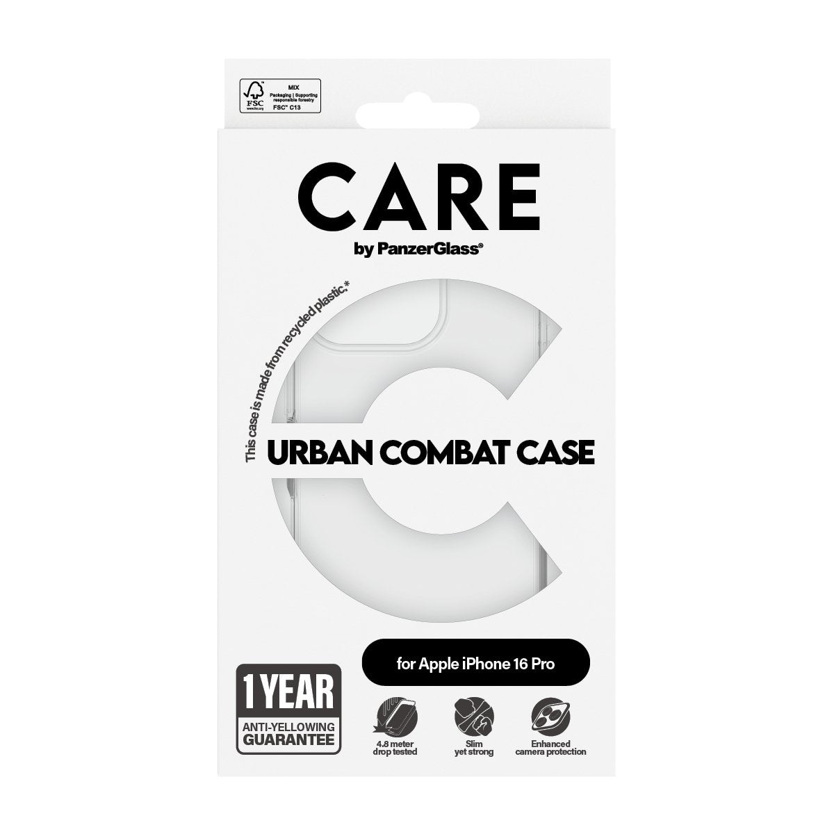 EAN 5715685004209 - PanzerGlass CARE™ by ® Urban Combat Case Transparent iPhone 16 Pro funda para teléfono móvil Transparente imagen 3