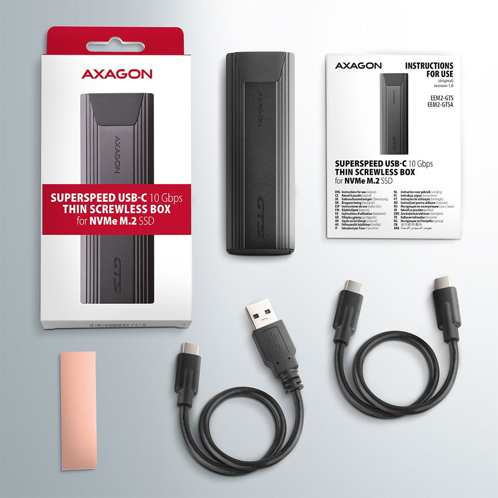 EAN 8595247906663 - Axagon EEM2-GTSA caja para disco duro externo Caja externa para unidad de estado sólido (SSD) Gris M.2 imagen 10