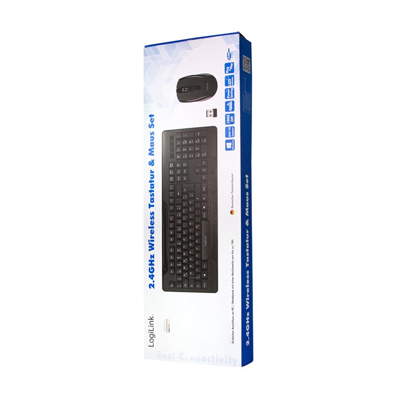 Logilink (Aleman) Teclado Y Raton Inalambrico Wl Black De 1000dpi Combo