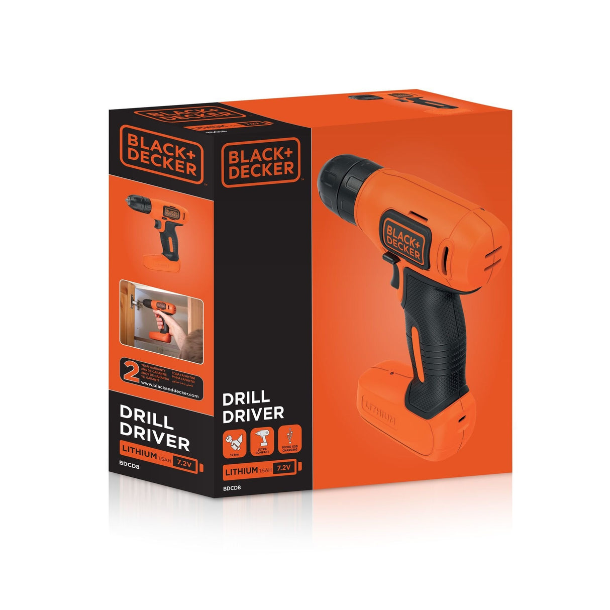 Black&Decker Dcd8-Qw Taladro Atornillador + Batería 7.2v
