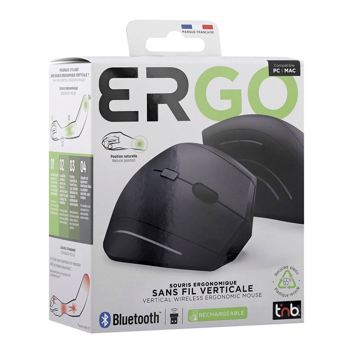 EAN 3303170121894 - T'nB MWERGOVBTR ratón Oficina Mano derecha Bluetooth + USB Type-A Óptico 1600 DPI imagen 6