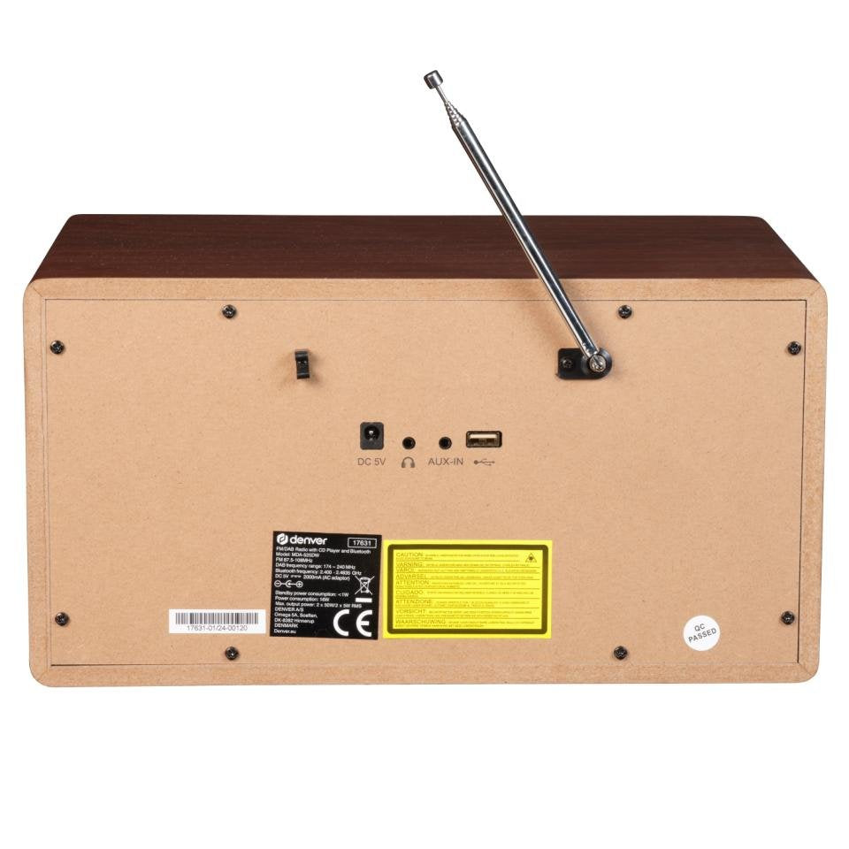 Denver Mda-525dw Retro-Anlage Dab+/Fm/Bt/Cd Holz Dunkel