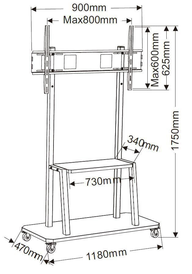 Vivolink Vlfs4290 Soporte Para Monitor 2,54 M (100") Piso Negro