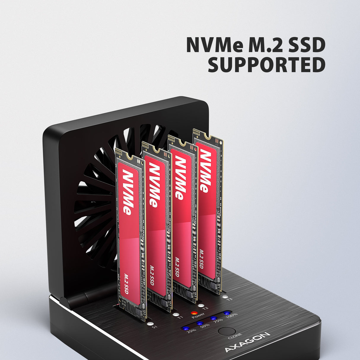 Adsa-M2c44 Stacja Dokujaca Usb4 Dla 4x M.2 Nvme Ssd Z Funkcja Klonowania Dysków Bez Komputera