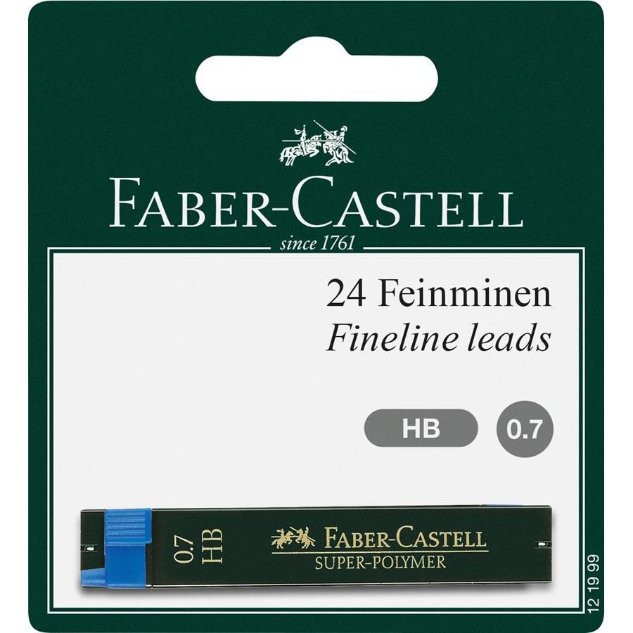 Faber-Castell 121999 Minas De Polímero Alto, Dureza Hb, 0,7 Mm, 24 Unidades