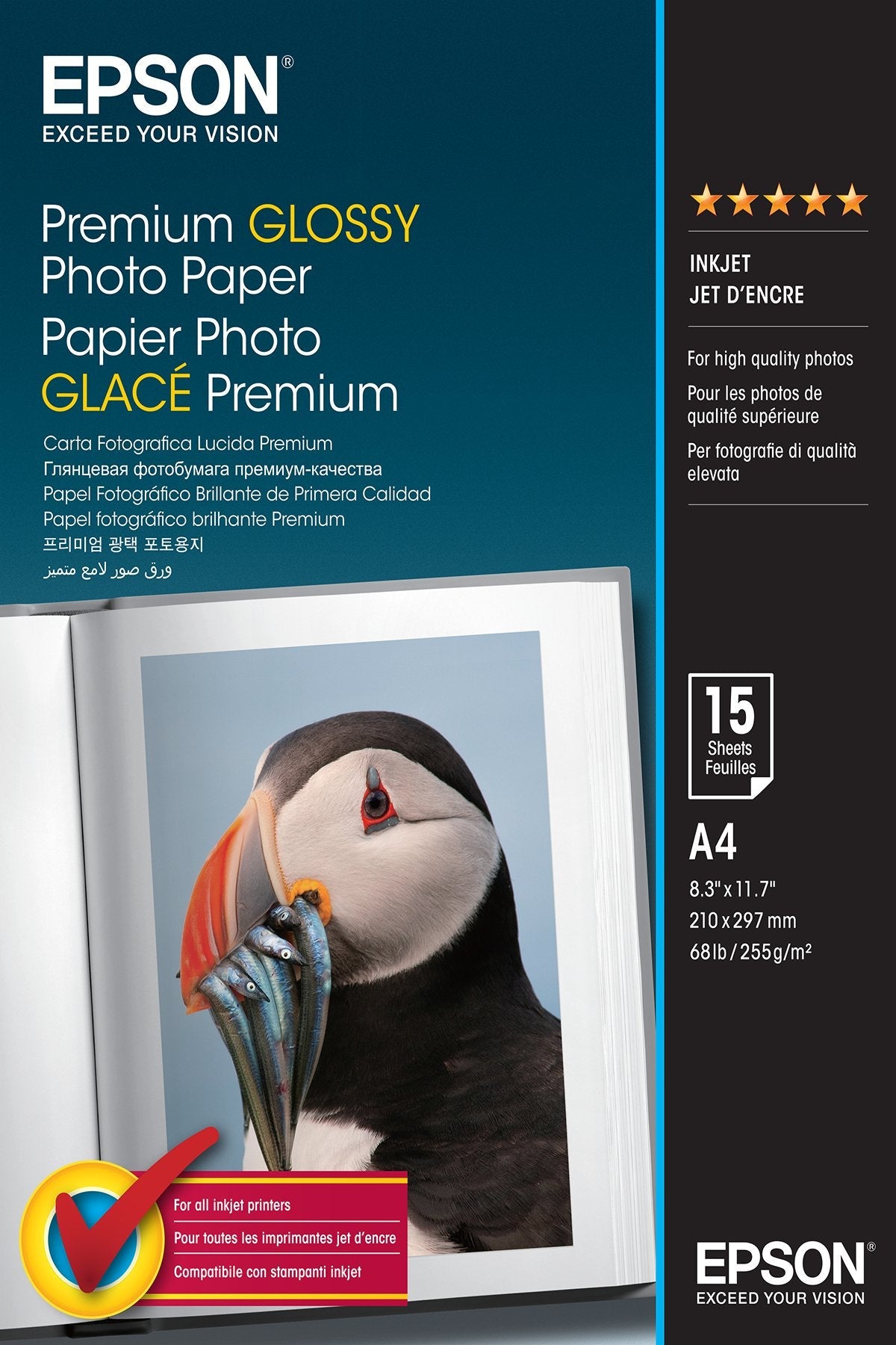 Papel Fotográfico Epson C13s042169 A4 Premium Glossy 255g/M2 30 Hojas