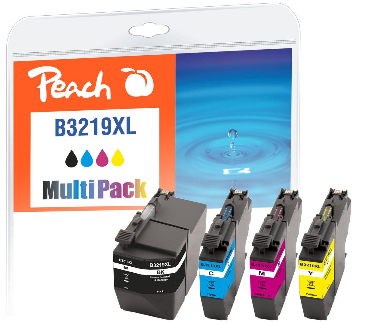 EAN 7640173439851 - Peach 320287 cartucho de tinta 4 pieza(s) Compatible Alto rendimiento (XL) Negro, Cian, Magenta, Amarillo imagen 1