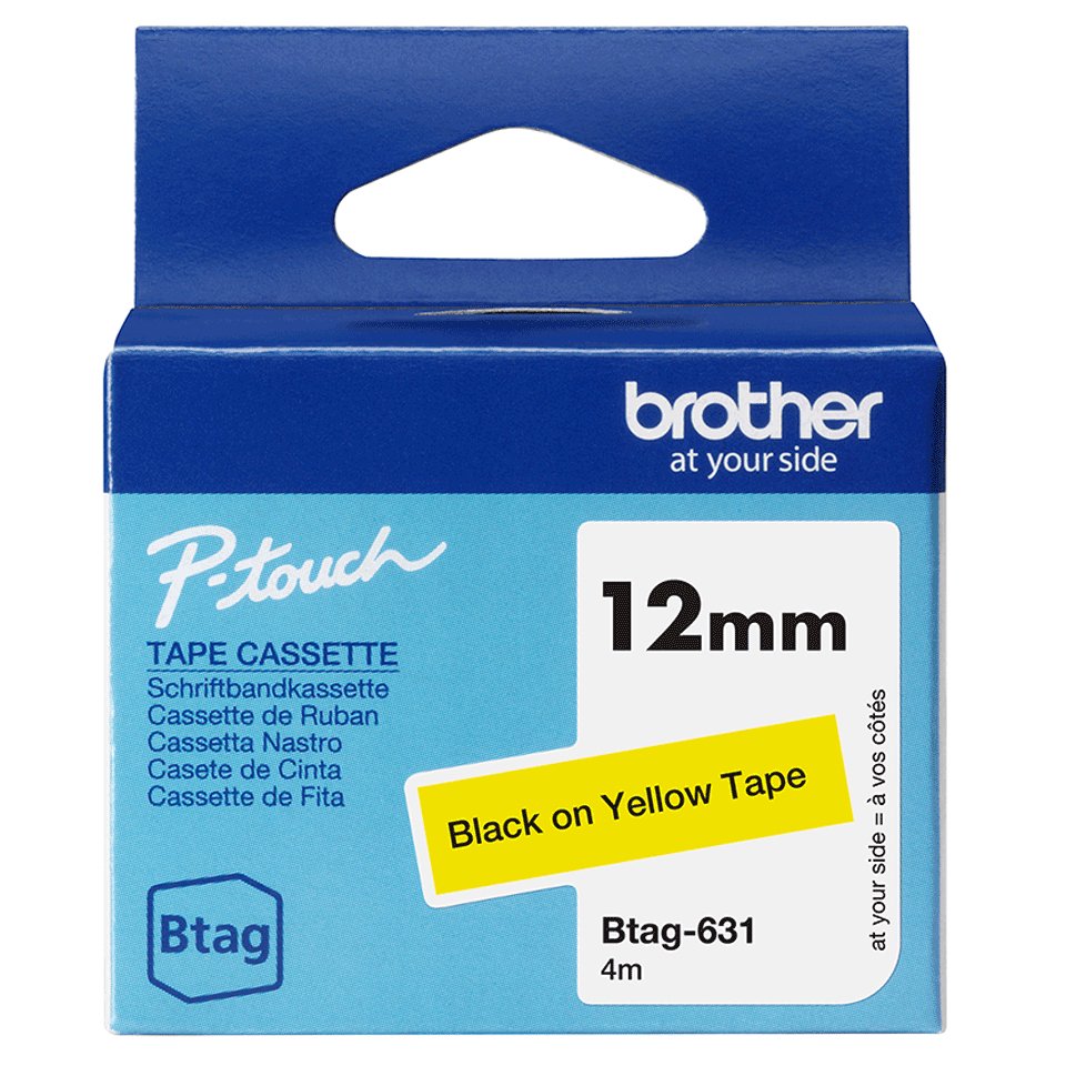 EAN 4977766836142 - Brother BTAG-631 cinta para impresora de etiquetas Negro sobre amarillo imagen 1