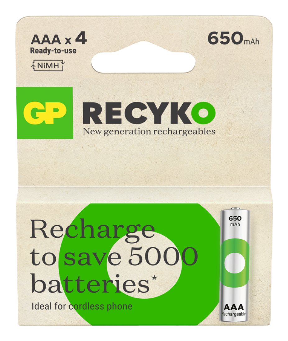 Pilas 1x2 Gp Recyko Nimh Batteries Aaa 650mah Dect-Telephone