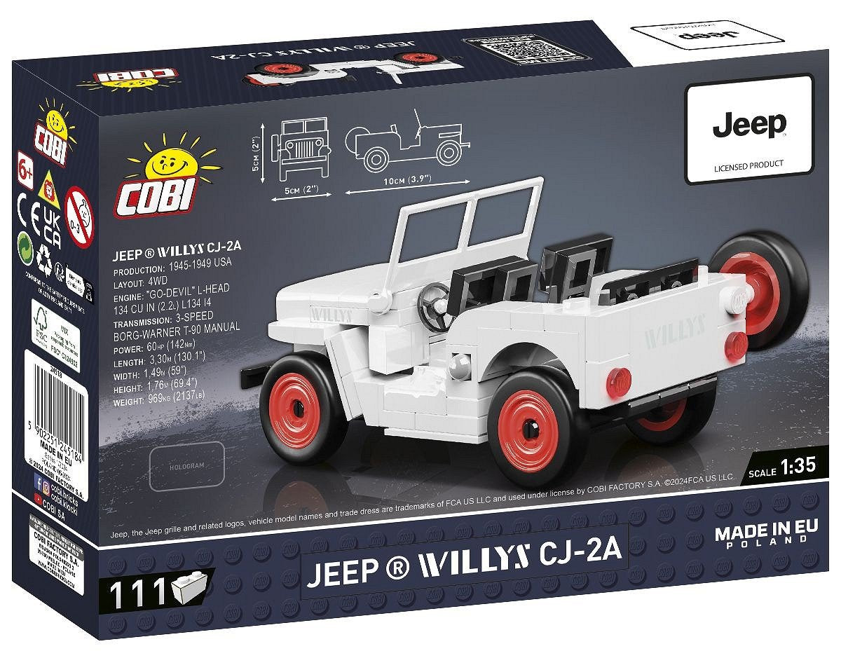 Cobi Jeep Willys Cj-2a, Juguetes De Construcción White Cobi-24518